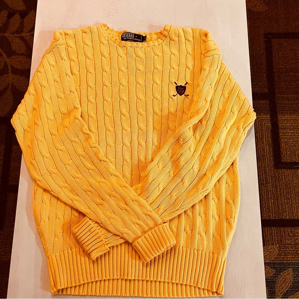 90’s Polo Chunky oversized cable knit sweater SZ M!!